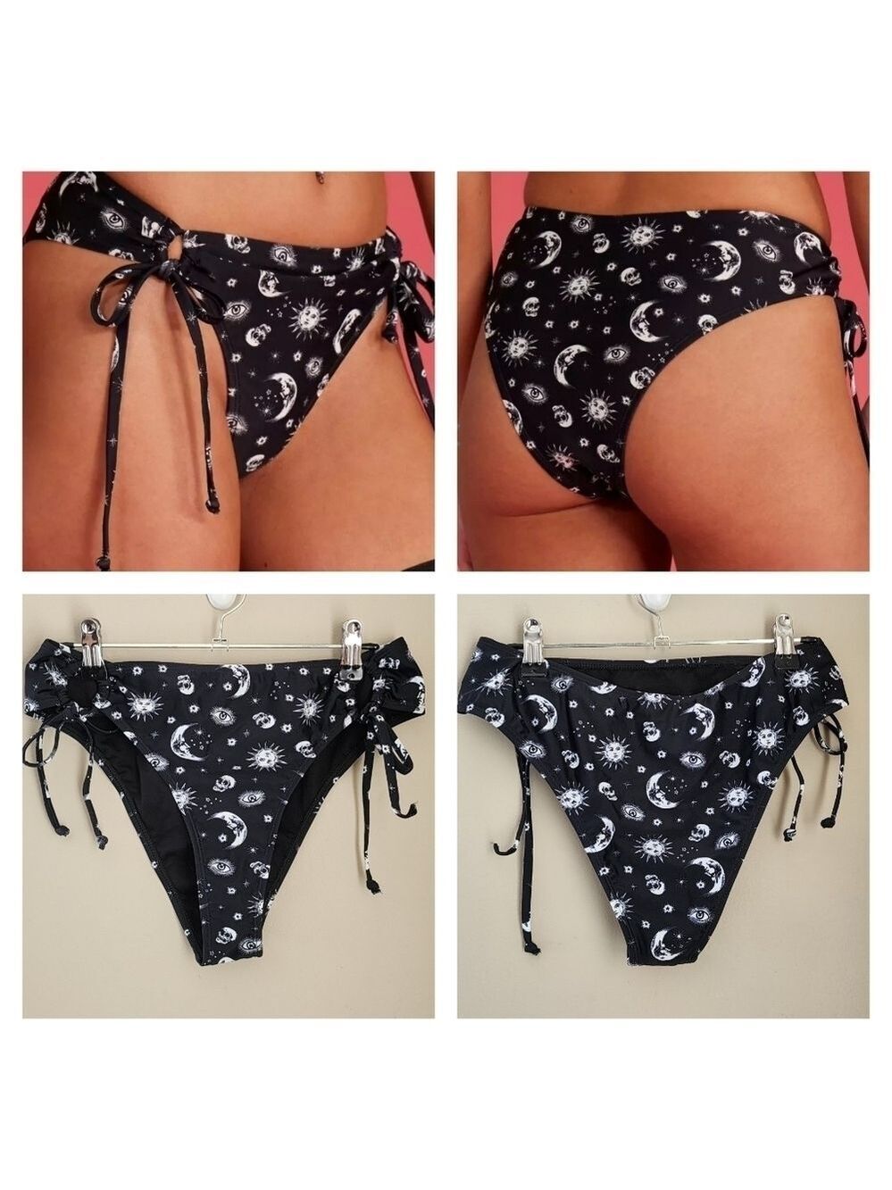 Hot Topic Swim Bottoms Celestial Skull Hipster NEW #1634
